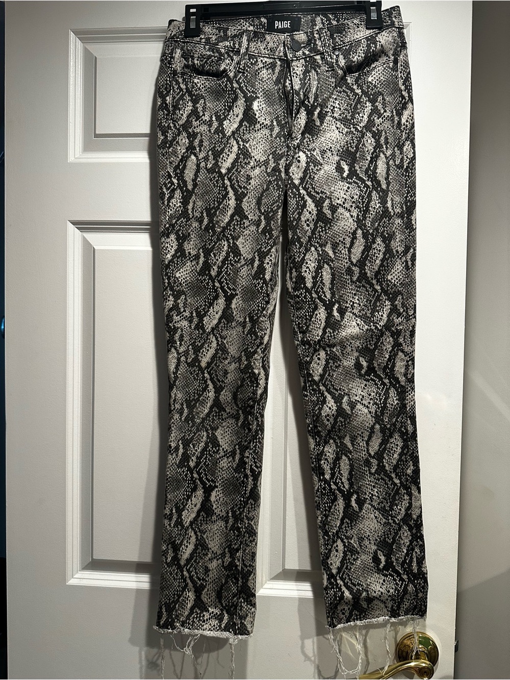 PAIGE Snake-Print Black & White Jeans